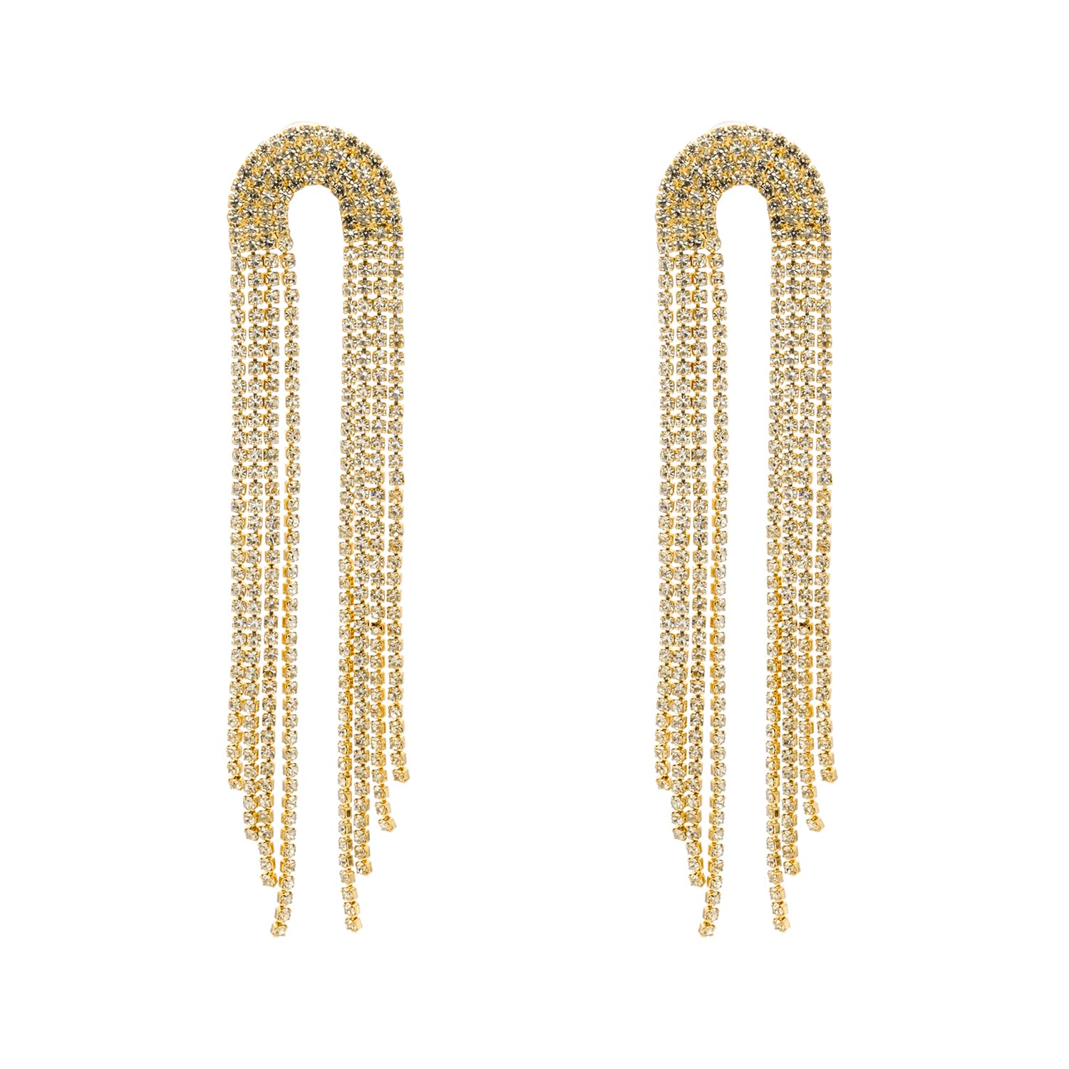 Shining Jewel crystal & Ad Silver Plated Fancy Western Style Cocktail Chandelier Long Earrings For Women (SJE_43_S)