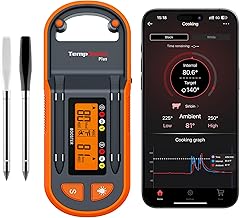 ThermoPro TempSpike Plus 600ft Wireless Meat Thermometer with 2 Color-Coded Probes, Bluetooth Meat Thermometer Wireless with LCD-Enhanced Booster for Food Cooking Grill Smoker