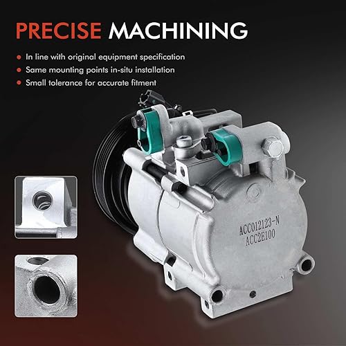 Miniatura 5 de A-Premium Compresor de aire acondicionado con embrague compatible con Hyundai Tucson 2.7L 2006-2009, con código de compresor Halla HCC