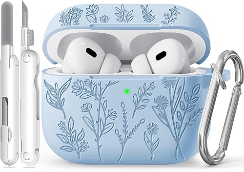 Miniatura 30 de Funda para Airpods Pro 3, Fundas con Grabado de Flores para Apple AirPods Pro de 3ª Generación 2025, Funda de Silicona Suave para Hombres y Mujeres