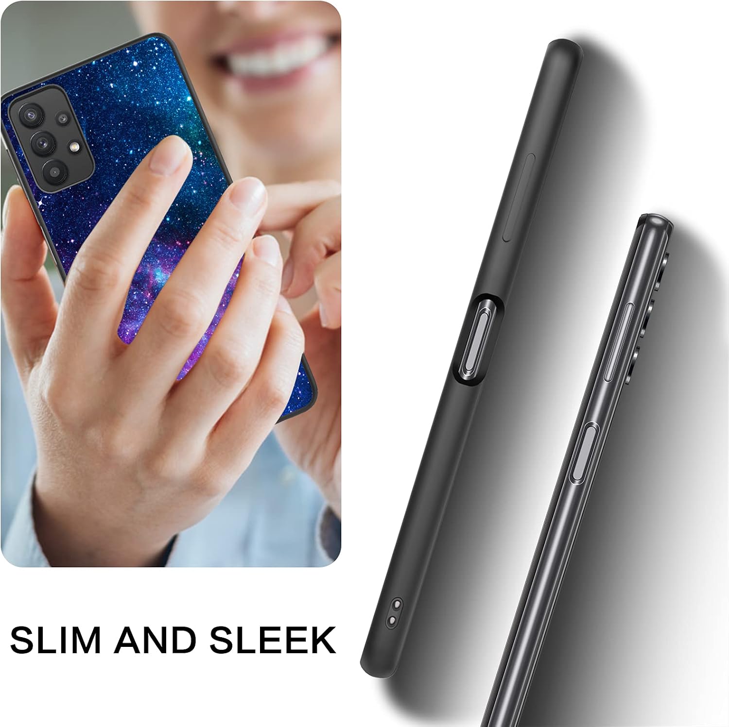 BENTOBEN Galaxy A32 5G Case, Samsung A32 Phone Case, Slim Fit Glow in The Dark Shockproof Drop protective Hybrid Hard PC Soft TPU Bumper Girl Women Boy Cover for 2021 Galaxy A32 6.5 Inch,Nebula/Galaxy