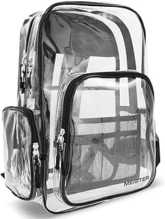 Meister All-Access Clear Backpack - Meets School & Event Security Bag Requirements - Black