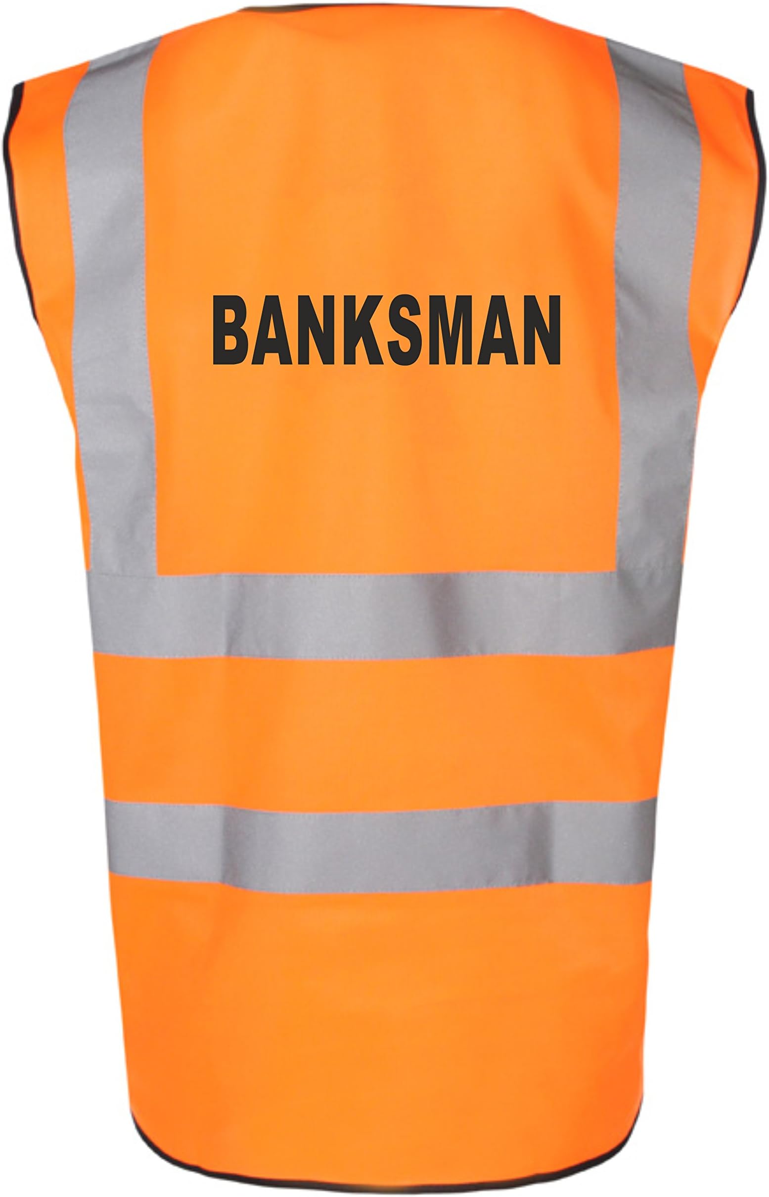 Orange High Visibility Reflective BANKSMAN Hi Viz Vest Waistcoat [4XL]