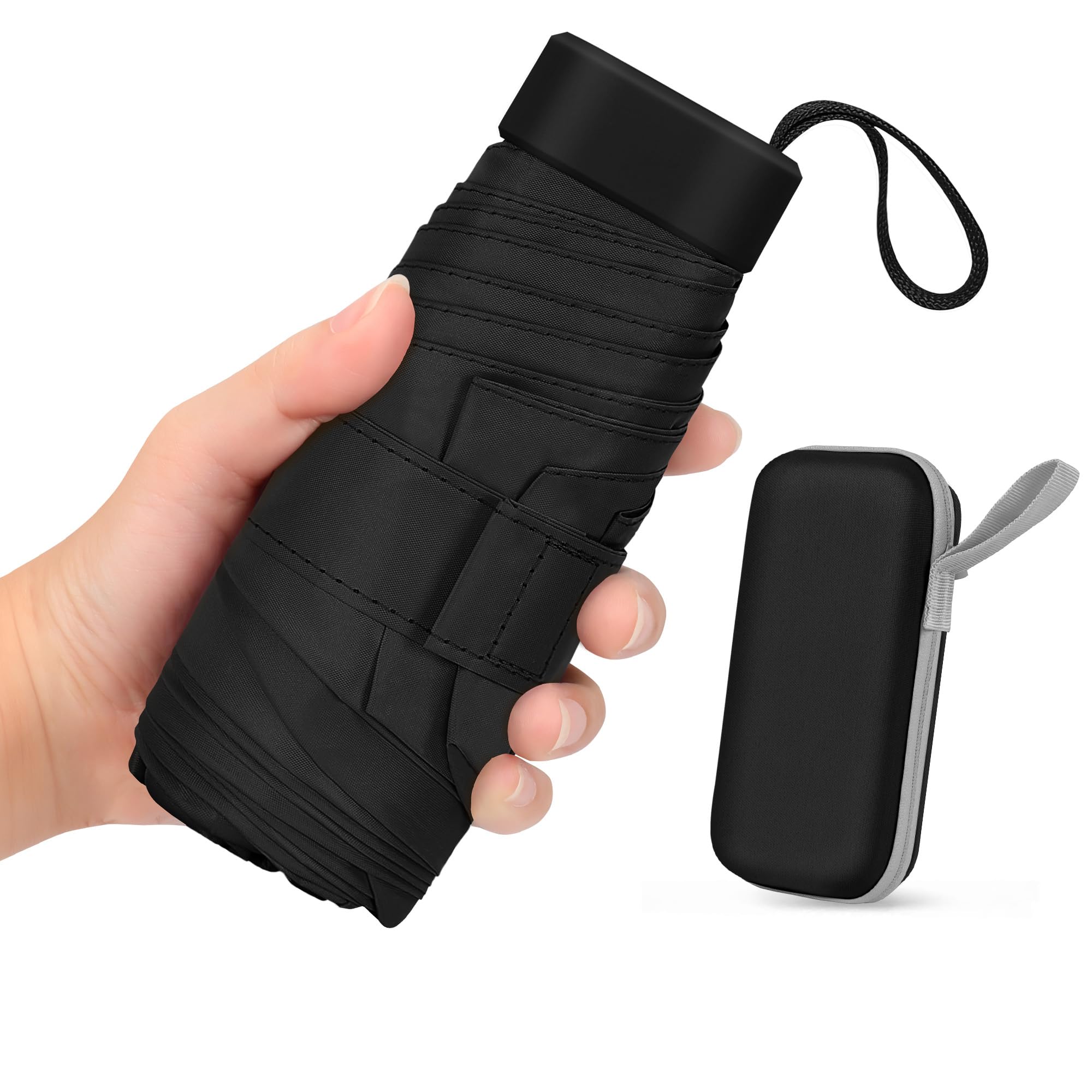Travel Sun Umbrella with Storage Case, UV Protection Folding Portable Mini Compact Lightweight for Men Women