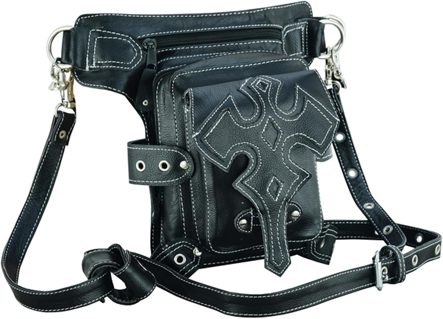 Daniel Smart Thigh & Waist Belt Bag - Versatile Storage Shoulder Bag with Durable & Lightweight Perfect for Daily Use Black