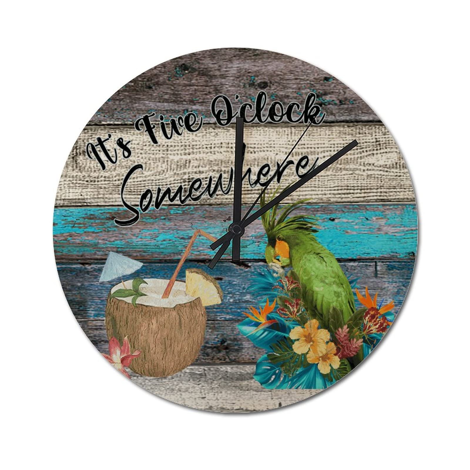 Horloge murale It's Five O'Clock Somewhere pour une ambiance zen et chaleureuse