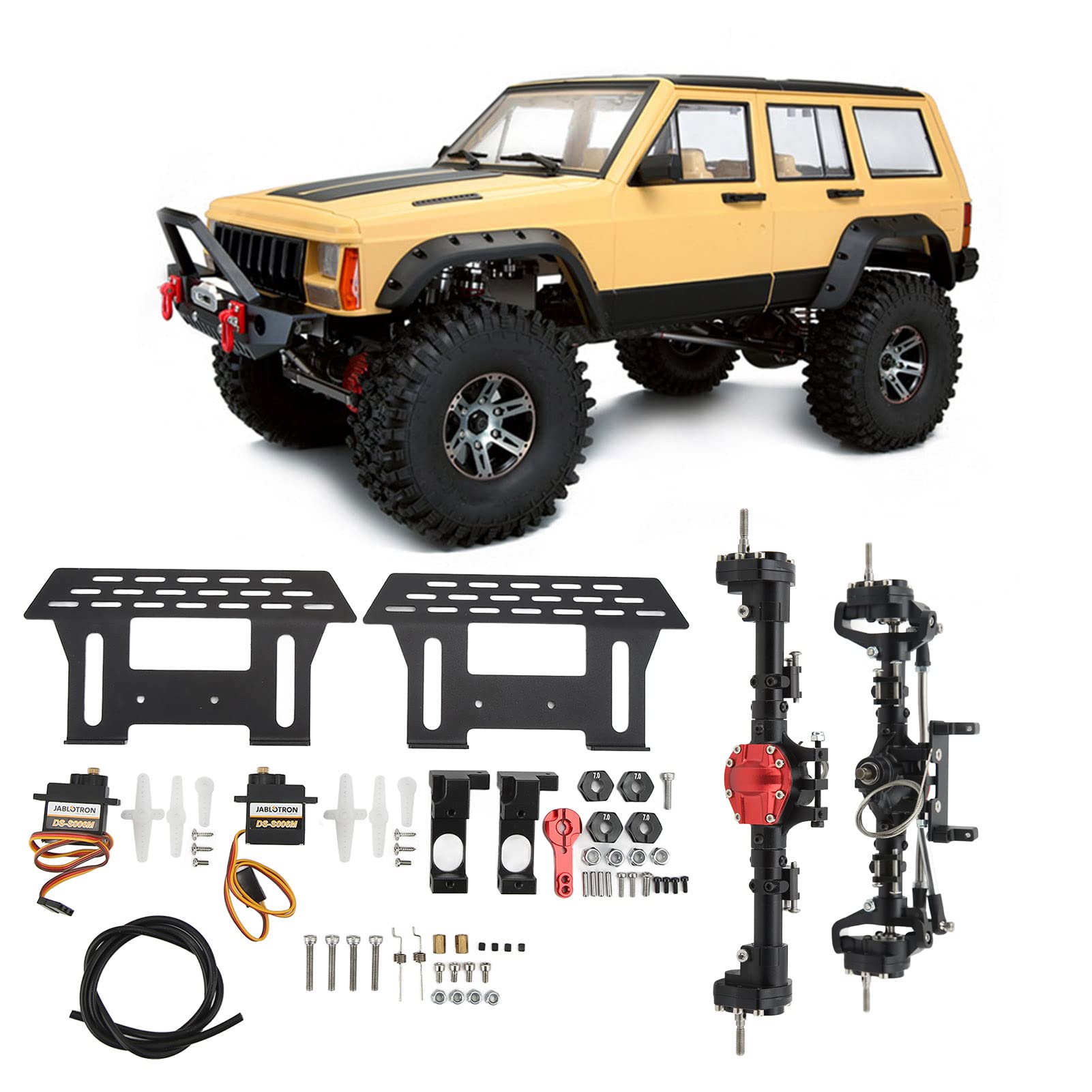 Zestaw osi portalowej RC, ośmieszek rc ustawiony na przedniej części różnicowej CNC dla osiowego SCX10 i III 90047 1/10 RC