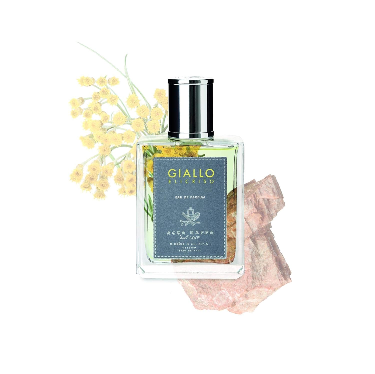 Acca Kappa Giallo Elicriso Eau de Parfum 100 mL Helichrysum Violet Aquatic Cedarwood Scent for Men and Women