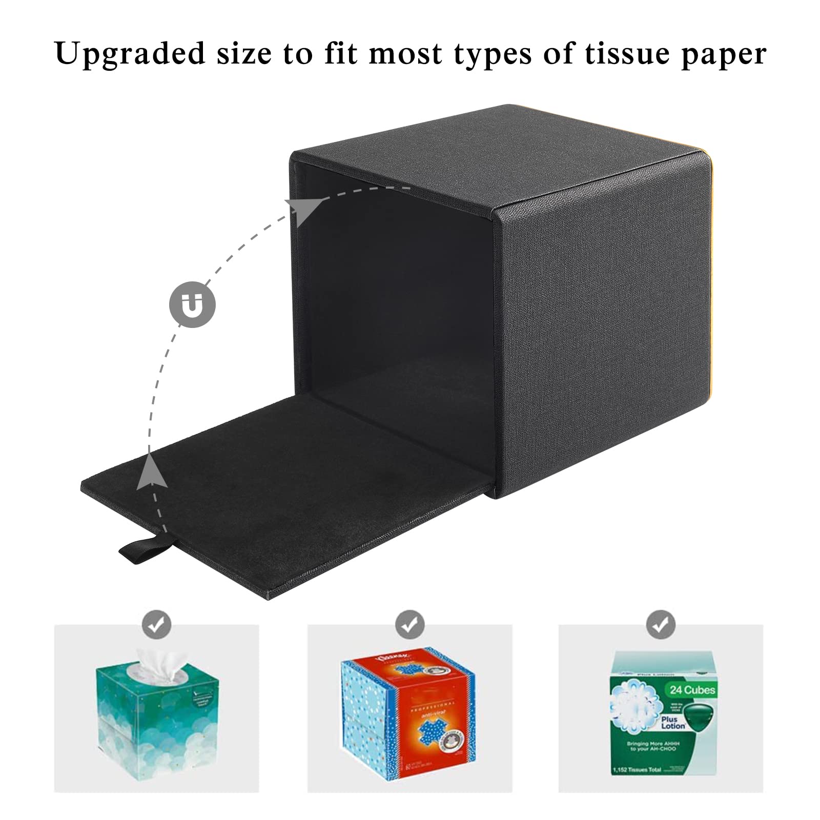 ShineHomes Taschentuchbox 25x14x9,5cm - Premium PU-Leder Mit Magnetverschluss