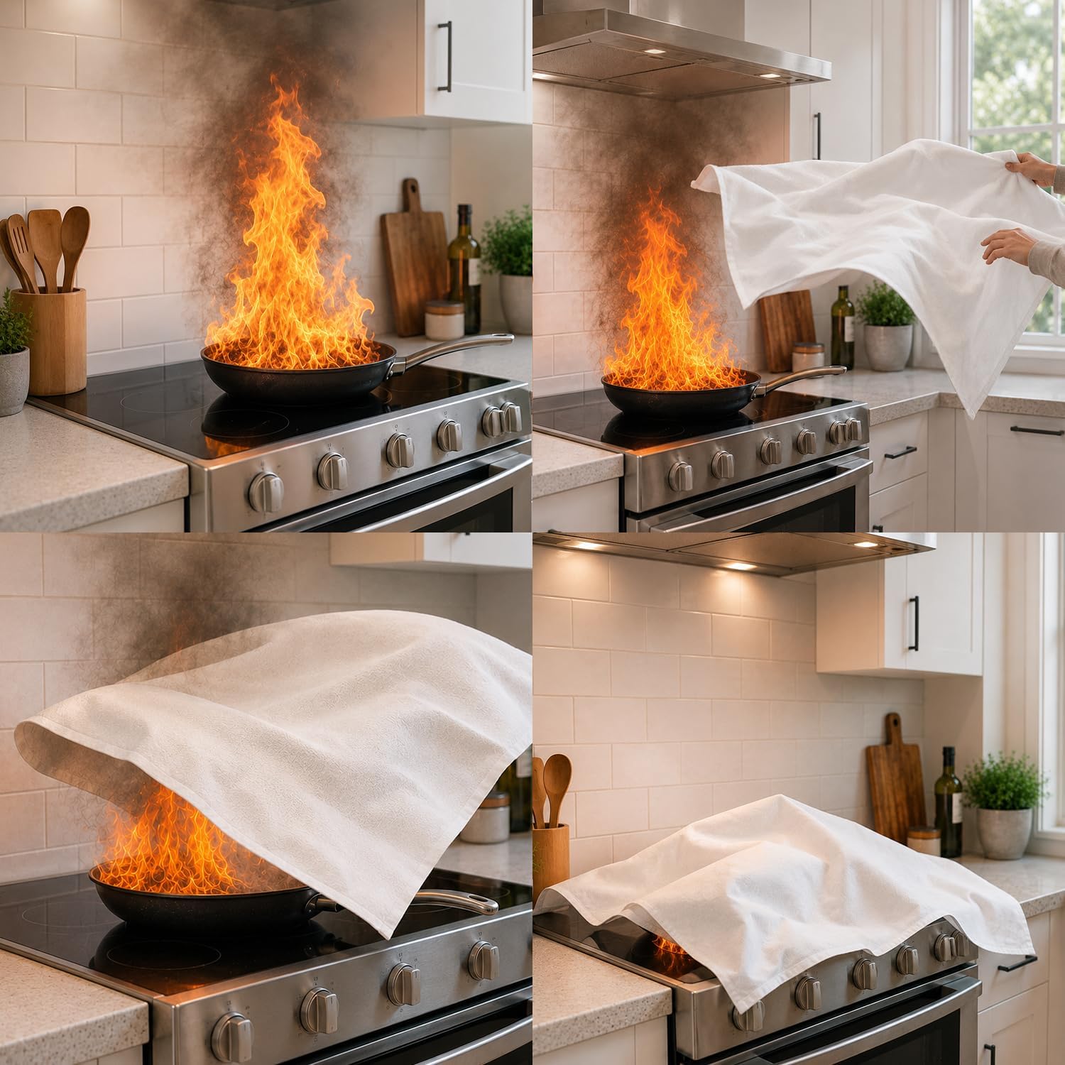 Parcil Distribution PD-452 Emergency Fire Blanket Car Emergency Kit Fire Extinguisher for Home & Kitchen, Woven Fiberglass Household Essentials, Chemical Free, No Mess, Heat Resistant Blanket, Large