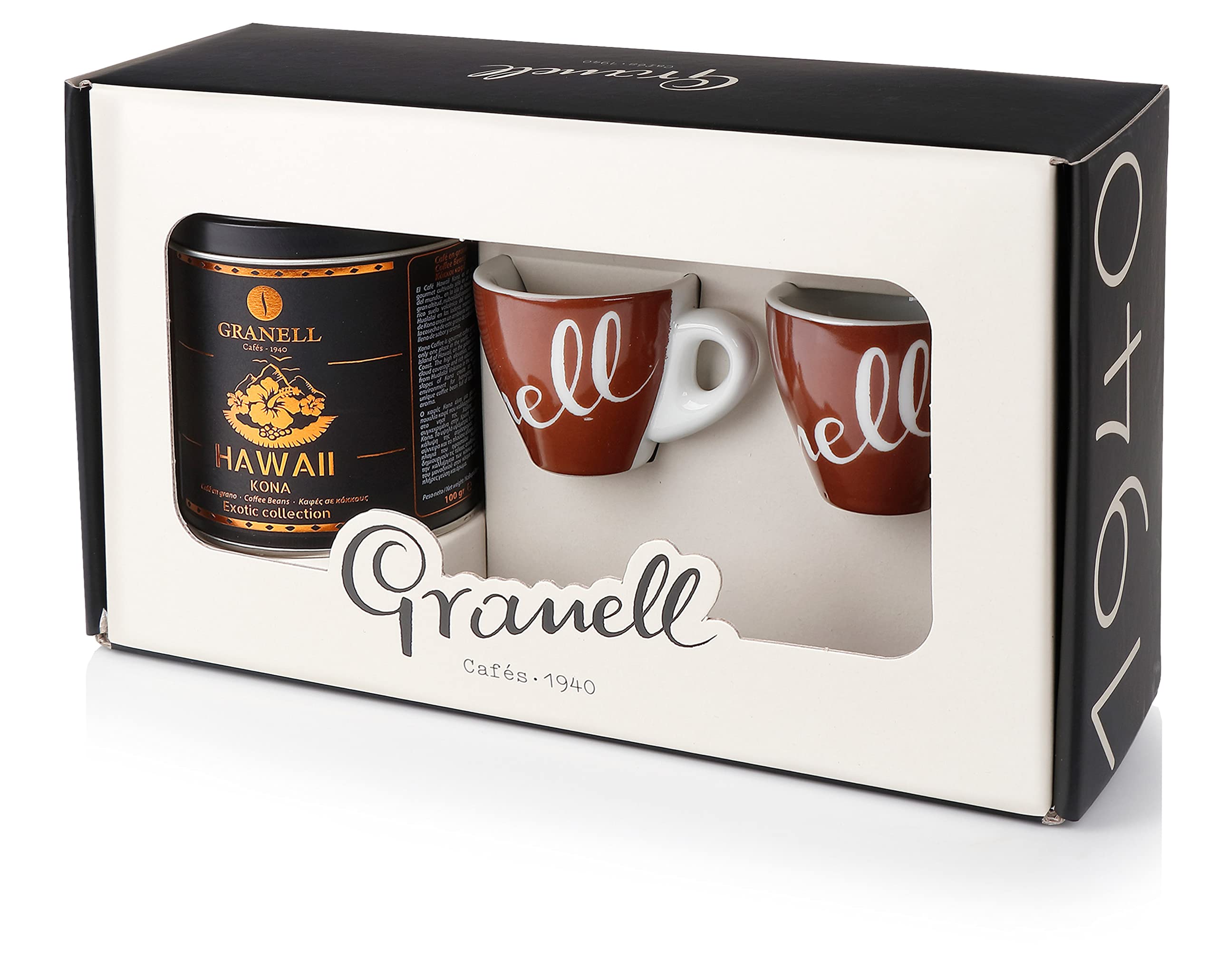 Granell Cafes- 1940 - Regalo Original para Navidad | Regalo Gourmet para Amantes del Cafe - Pack Cafe Molido 100% Arábica + Taza Navidad