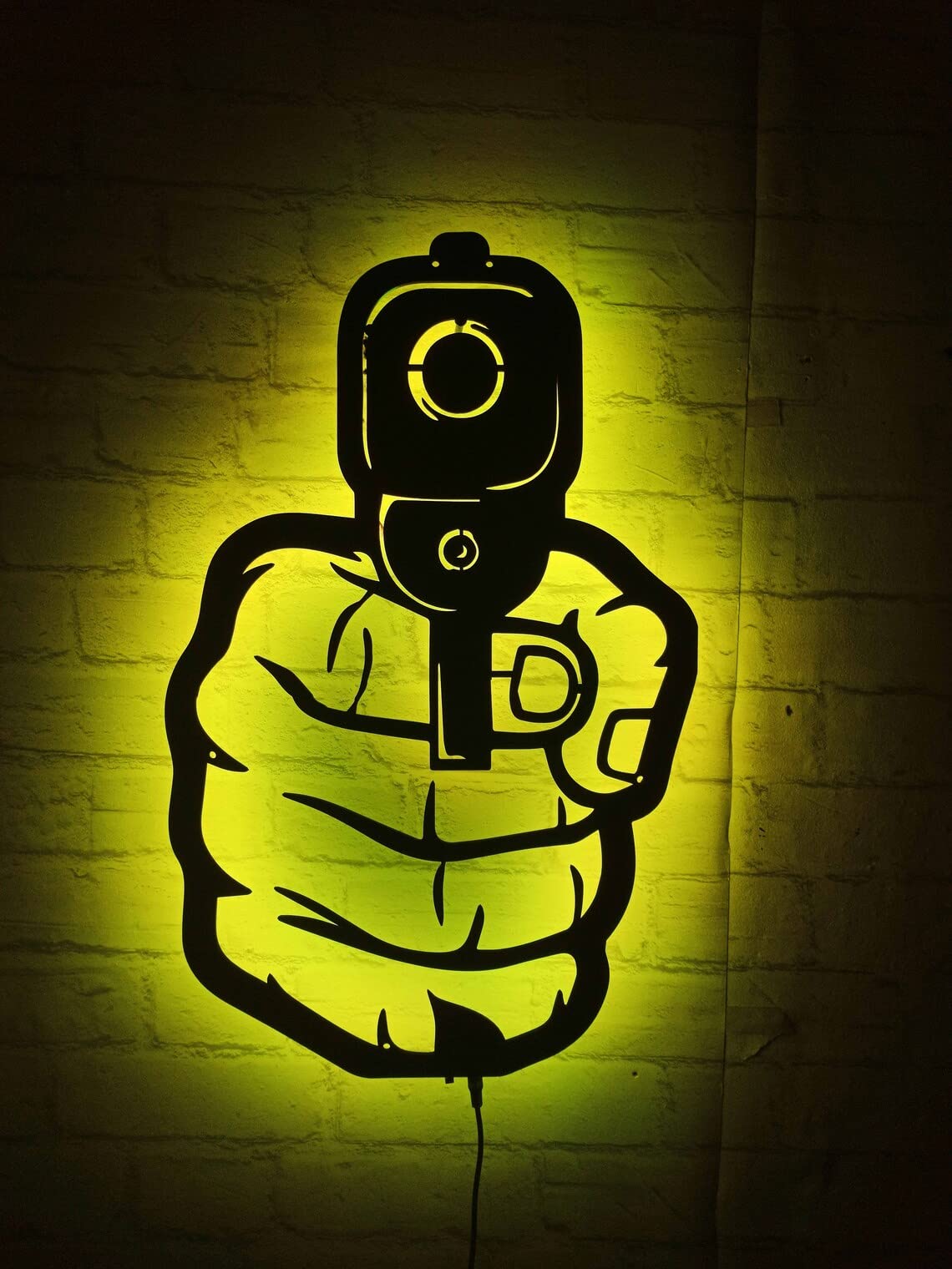 SHAYONA Gun Model Weapon Lighted-up WallArt with RGB Color Changing Led, Wall Decor, Home Decor, Birthday Gift, Personalized Gifts, Gift, 2