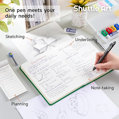 Miniatura 5 de Shuttle Art 4 en 1 Bolígrafo Multicolor, Juego de 2 Bolígrafos Retráctiles de 1.0mm con Tinta Negra, Azul y Roja y Lápiz Mecánico de 0.5mm, Juego de