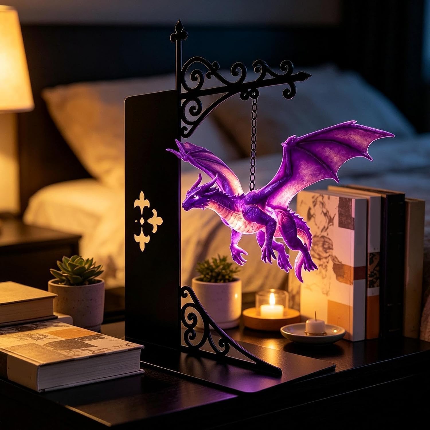 Book Shelf Lamp LED Vintage Floating Dragon Decor (2, #1) — image 1