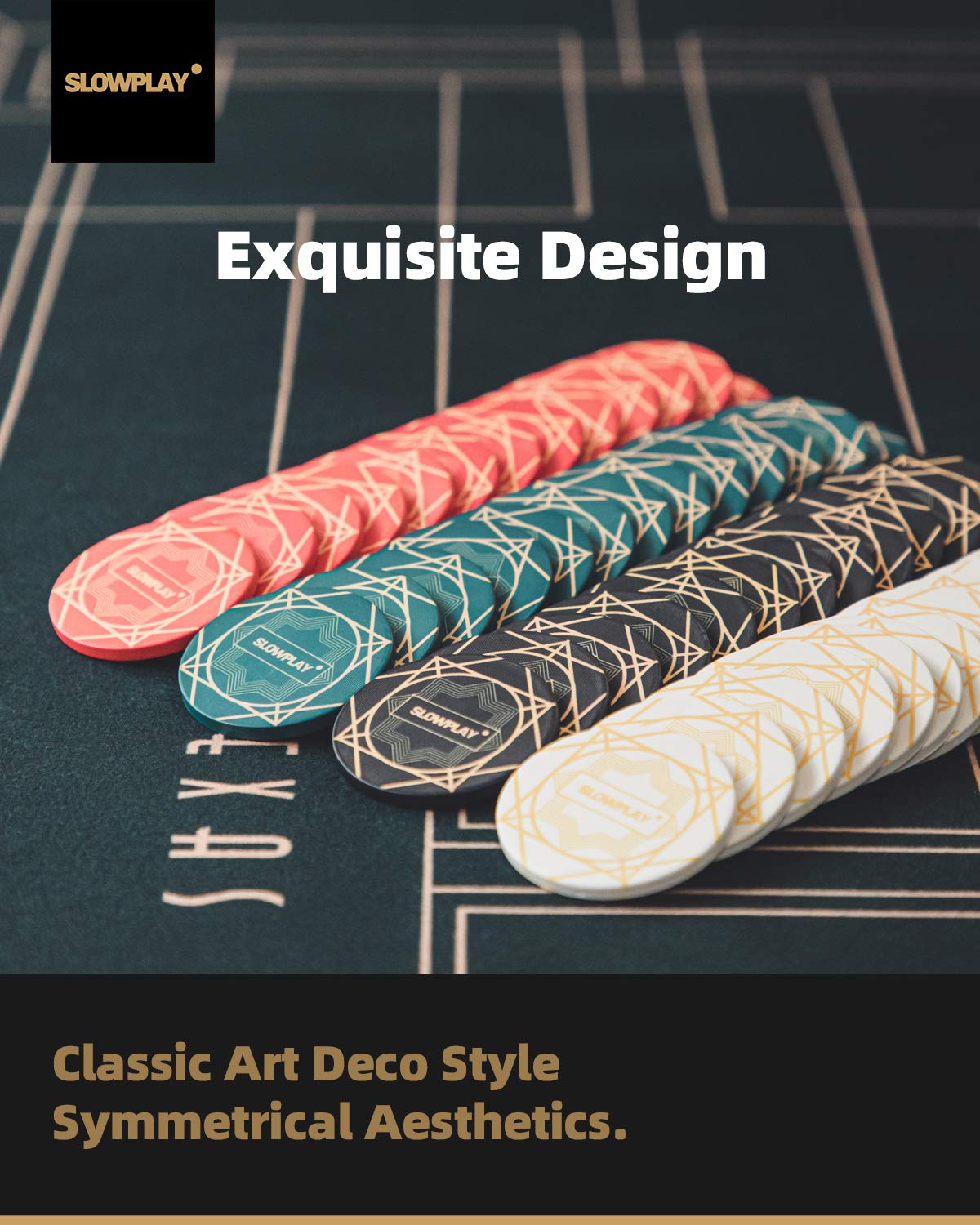 SLOWPLAY ACES Ceramic Poker Chips Set for Texas Hold'em, 500 PCS [Blank