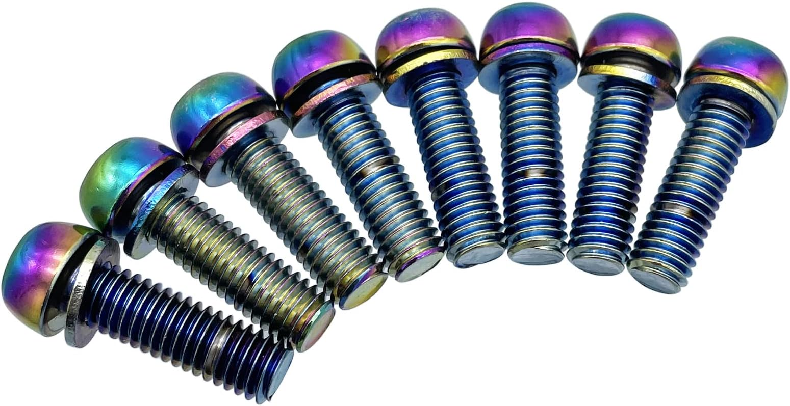 JooFnBolts Screw with Washers for MTB Bike Bicycle Stem M5x20mm M6x20mm Steel Allen Hex Tapered