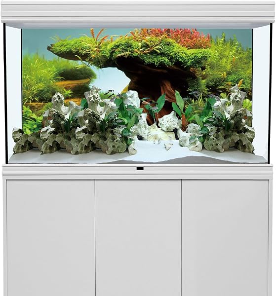 MIRRORANG 120x50cm Bois Fish Tank Fond algues Aquarium Fond rivière lit et lac Aquarium Fond Vinyle Fond - 2