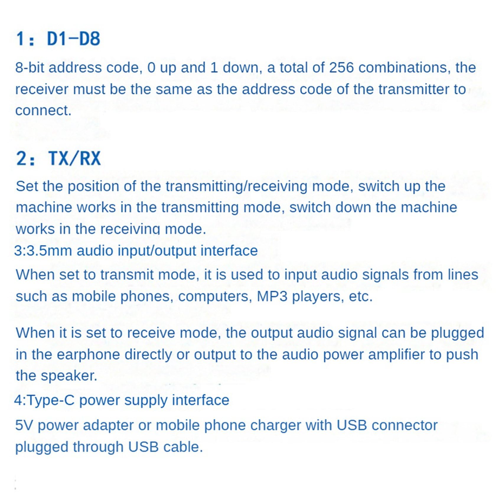 2 x 2,4 G HiFi Wireless Audio Transmission Transceiver obsługuje jeden nadajnik i wiele odbiorników dla dźwięku stereo
