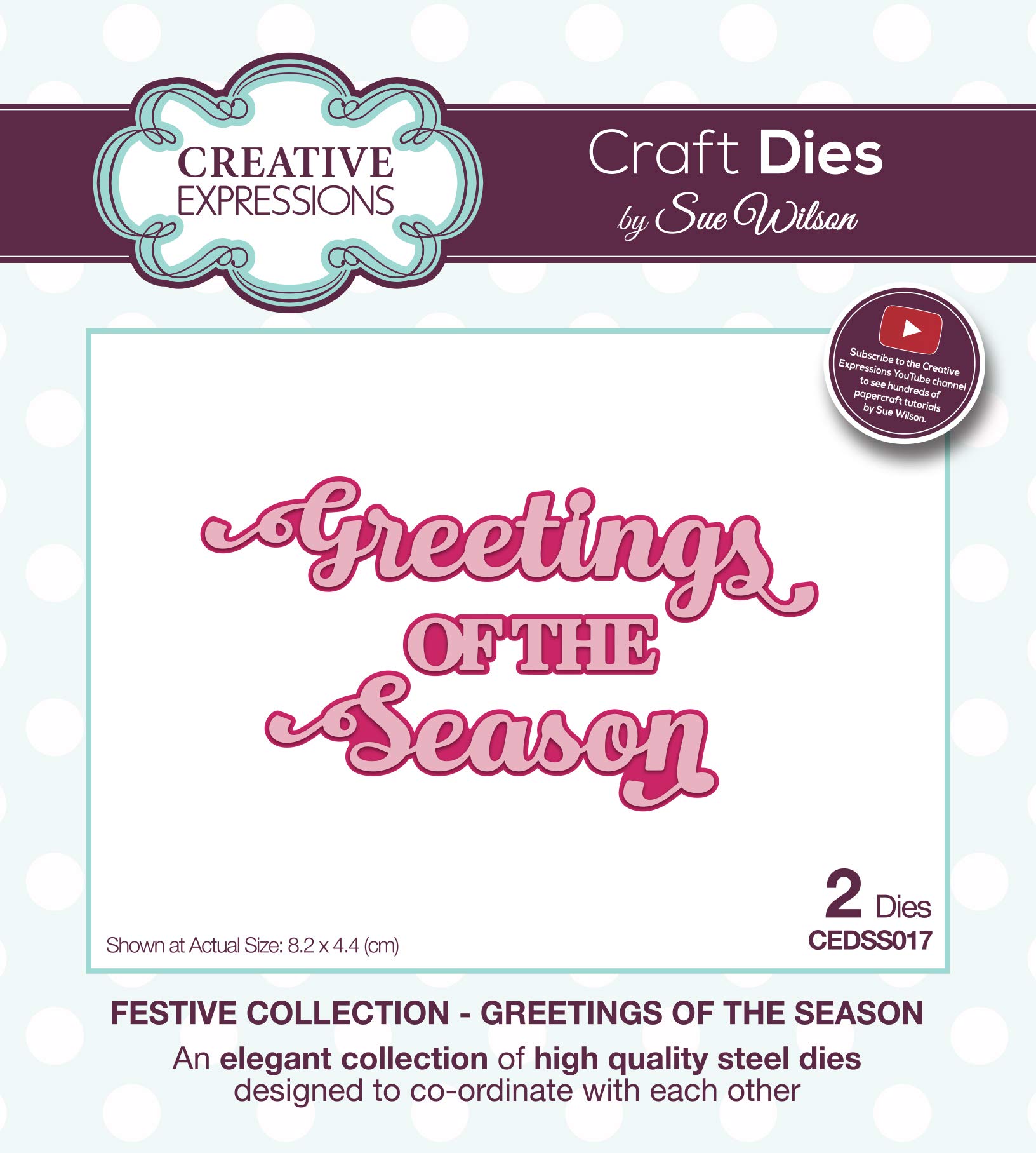 Sue Wilson - Festive Collection - Greetings of The Season - Craft Die Set