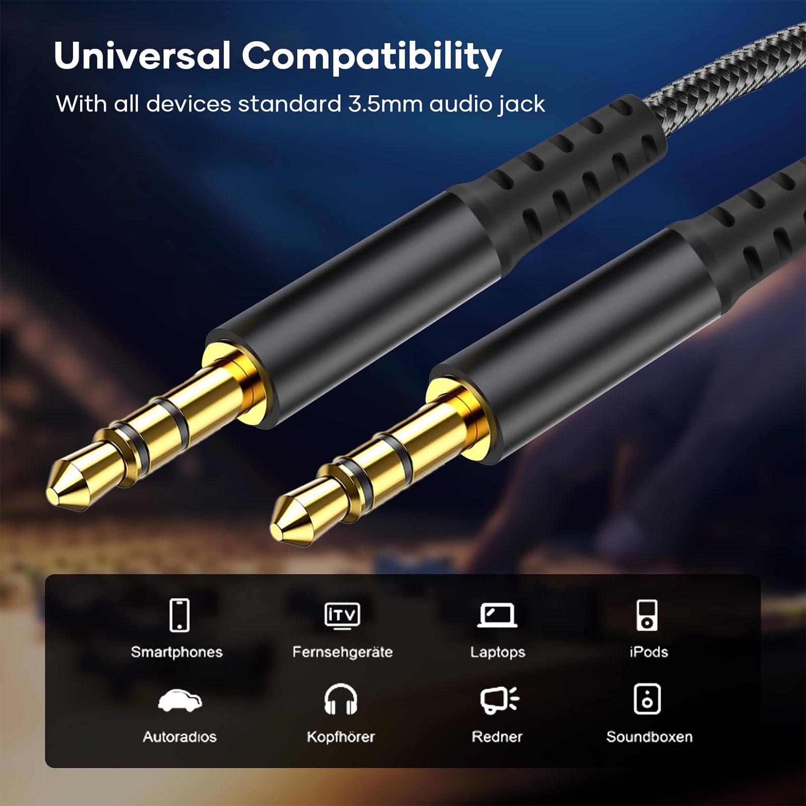 Cavo Audio Ausiliario Da 3,5 Mm Maschio A Maschio, Cavo Di Prolunga Audio Per Computer Da Auto Curvatura A 90 Gradi Lunghezza 30 Cm~p125277939 - Foto 7