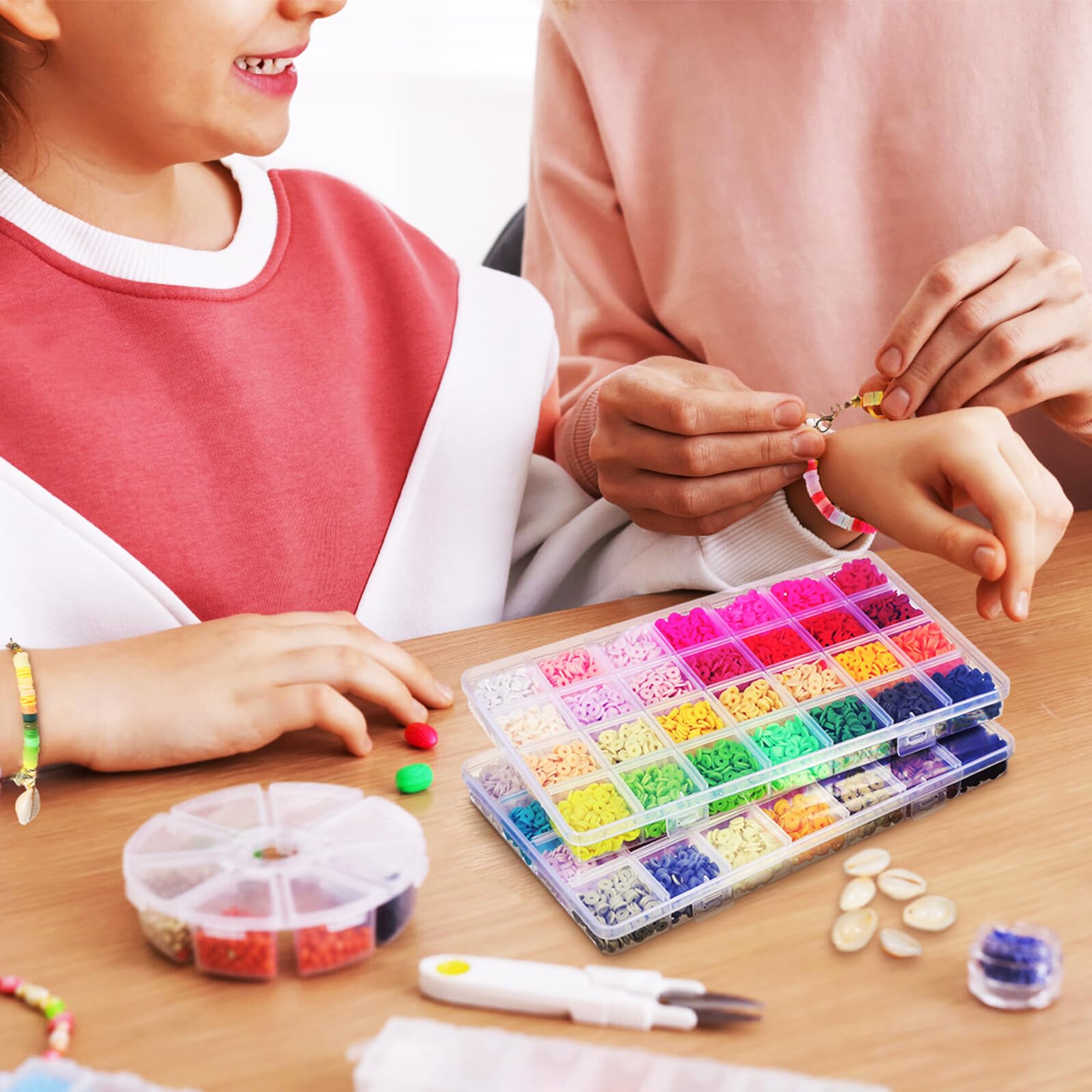 GARVALON Cuentas de Arcilla Flexible para Manualidades Kit para Hacer Pulseras Amistad y Accesorios Completos Adecuado para Principiantes y Regalos Creativos