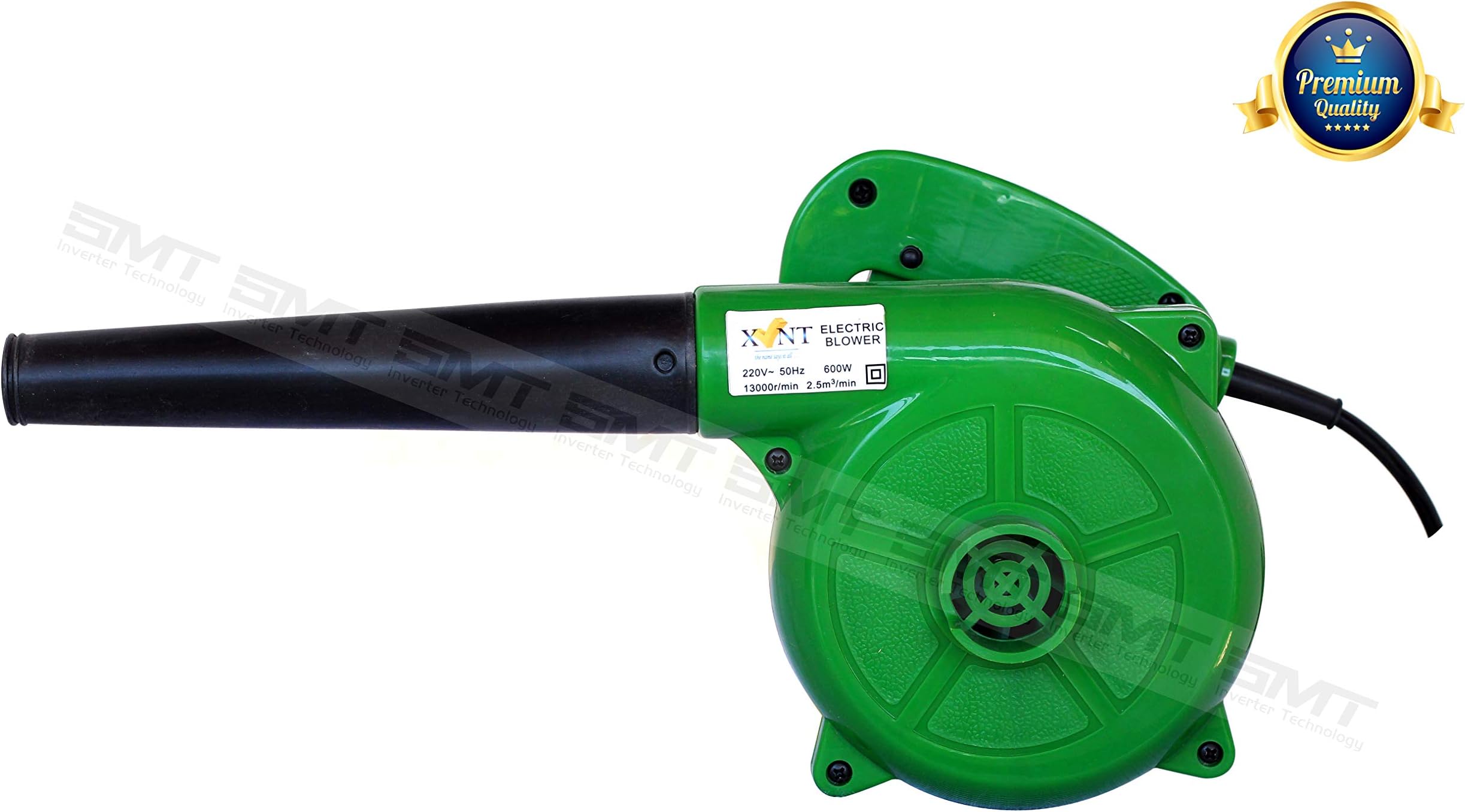 XLNT Electric Air Blower Machine 600W, RPM 13000, Blow Rate 2.5 M/Min, AC, Car Cleaning with Vacuum dust Collecting Bag, Professional Quality (Green)