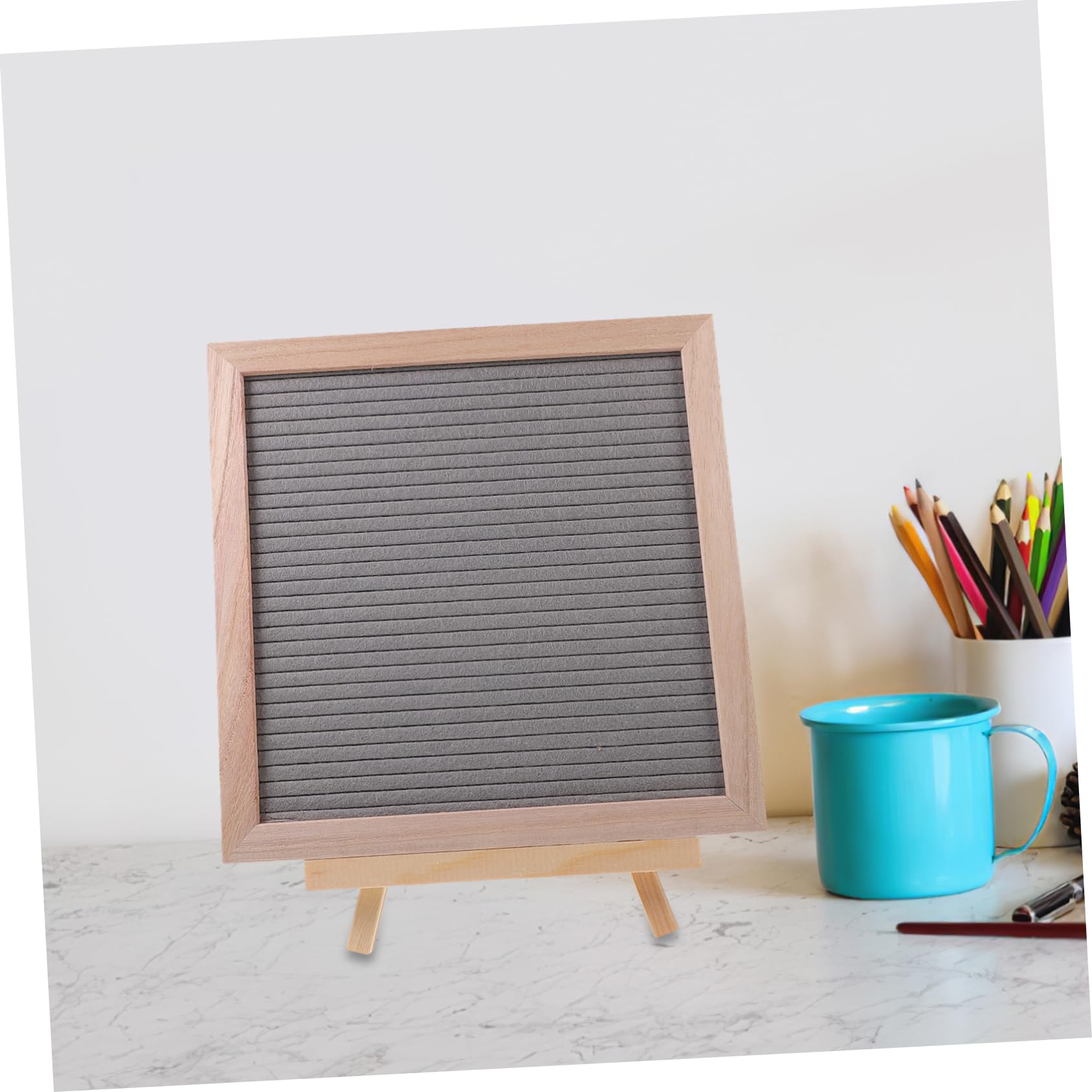 Tableau à Lettres en Feutre avec Support en Bois, Panneau Stable