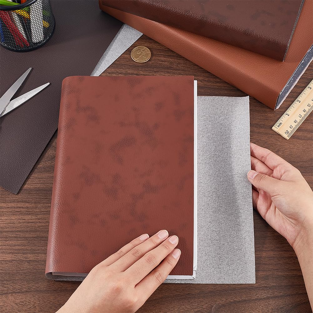 CRASPIRE 4 Colors 16.5 x 13.7” Faux Leather Fabric Book Cloth for A4-A8 Books Binding Smooth PU Surface Polyurethane Coated Non-Woven Base Covering Protector Bookcover Album Scrapbooking DIY Bookcloth - Image 3