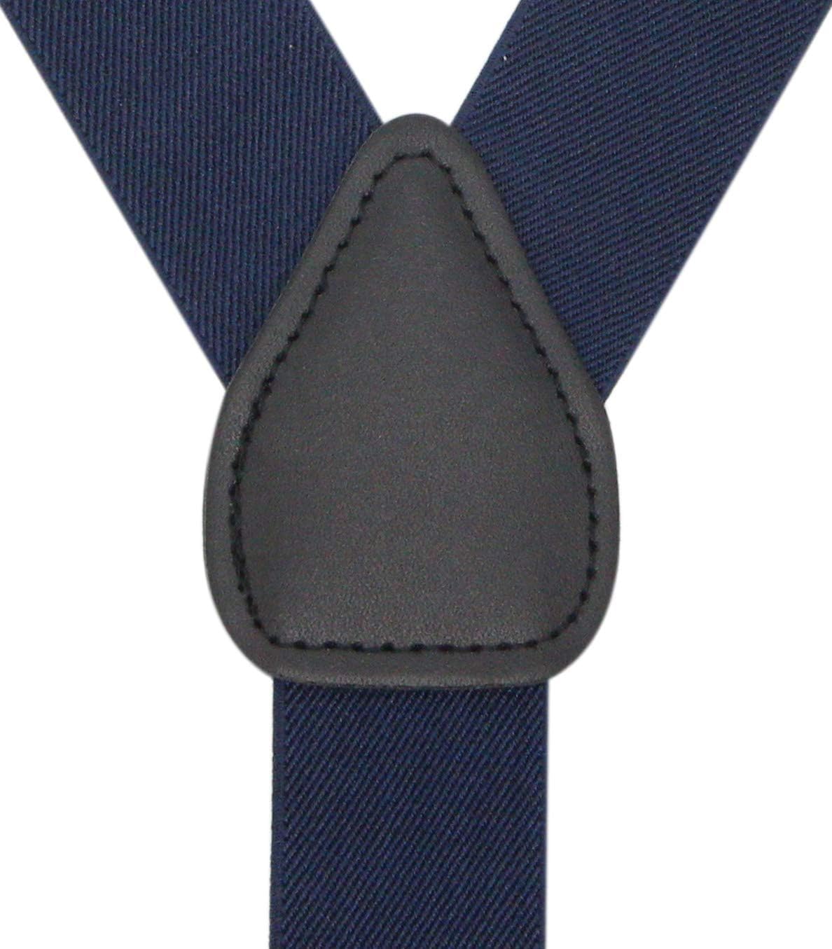 Y Back Button 1.4" Suspenders for Men with Stylish Leather Button Ends Long Lasting Stretch Ultimate Fashion - Image 2