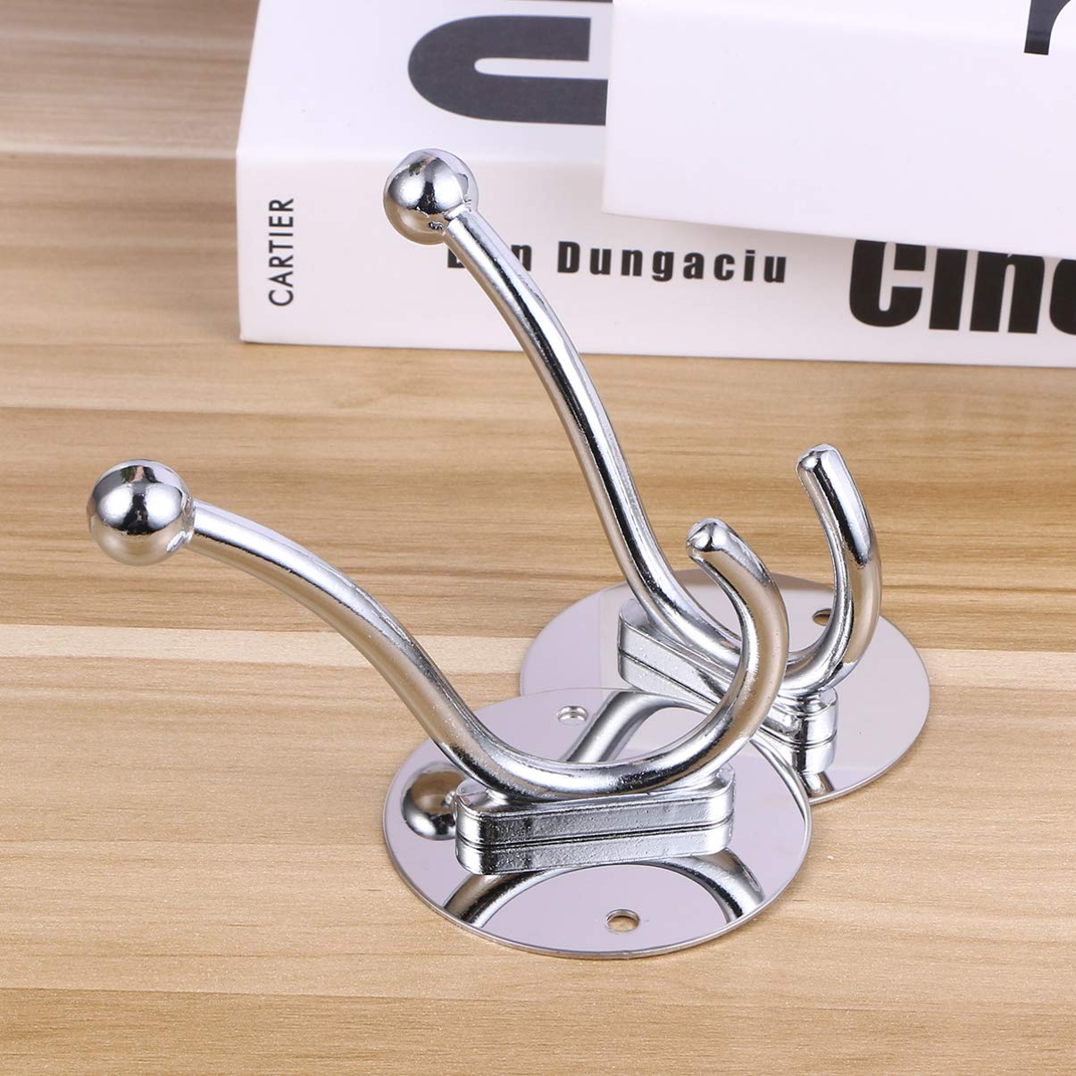 VASDEV Perchas de Metal 8 Piezas Perchas de Acero para el hogar Ropa de Cocina Toalla Adhesivo Sombrero Barra de Puntas de Pared Baño Ganchos de perforación de Acero Inoxidable Gancho de