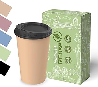 Kaffeebecher to go 250ml wiederverwendbar für Heißgetränke - Mehrweg Coffee to go Becher nachhaltig & spülmaschinenfest - Kleiner Kunststoff Mehrwegbecher (Braun)
