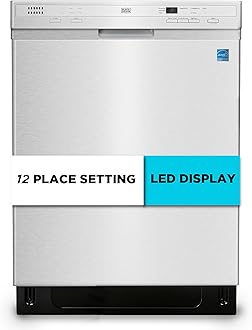 24" Built-In Dishwasher, 12-Place Setting Capacity with Stainless Steel Tub, Dish Washer with 6 Wash Programs, Low Noise, ENERGY STAR Certified, BDW200MS, Stainless Steel Look