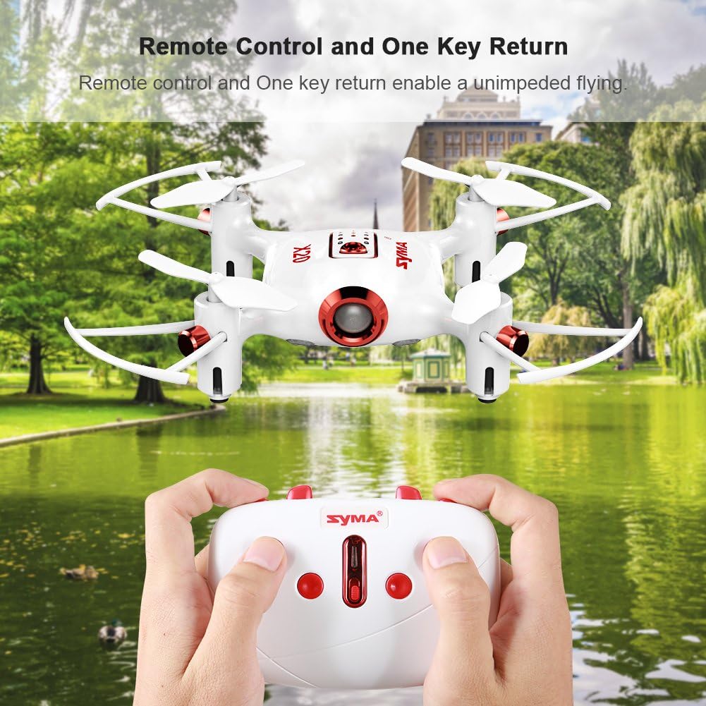 SYMA X20 Mini Pocket Drone RC Drones Without Camera Micro Quads Altitude Hold Headless RC Quad Copter,White