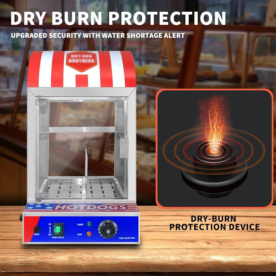 美品　ホットドッグスチーマー　蒸し器 Amazon.co.jp: ホットドッグスチーマーマシン、220Vバン