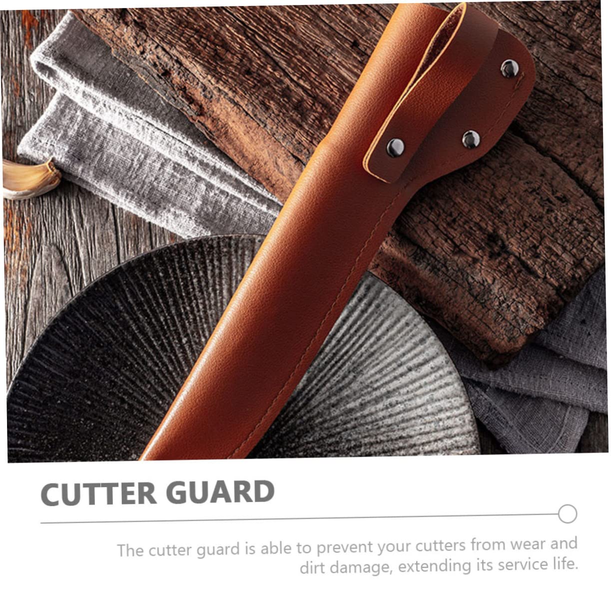 SOLUSTRE 2Pcs Leather Cutter Guard Protective Cover for Kitchen Knives Lightweight and Portable Scabbard for Boning Outdoor Accessories