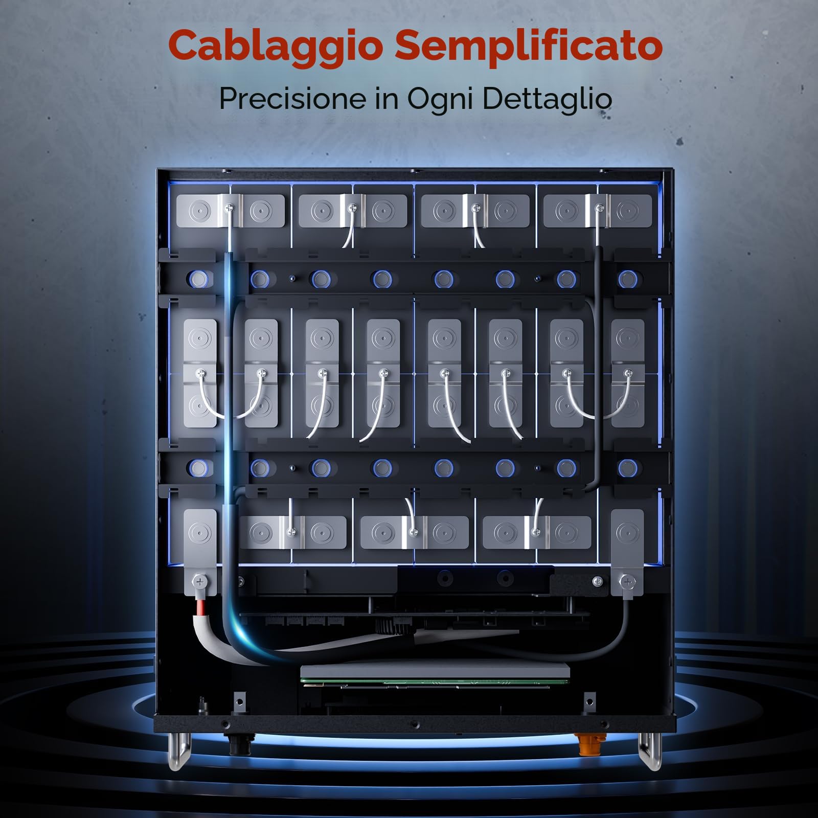 Batteria solare LiFePO4 da 48 V, 100 Ah, supporta 48V la comunicazione con inverter, BMS 100 A, potenza di uscita max. 5120 W, oltre 6000 cicli, ideale per sistemi fuori griglia,