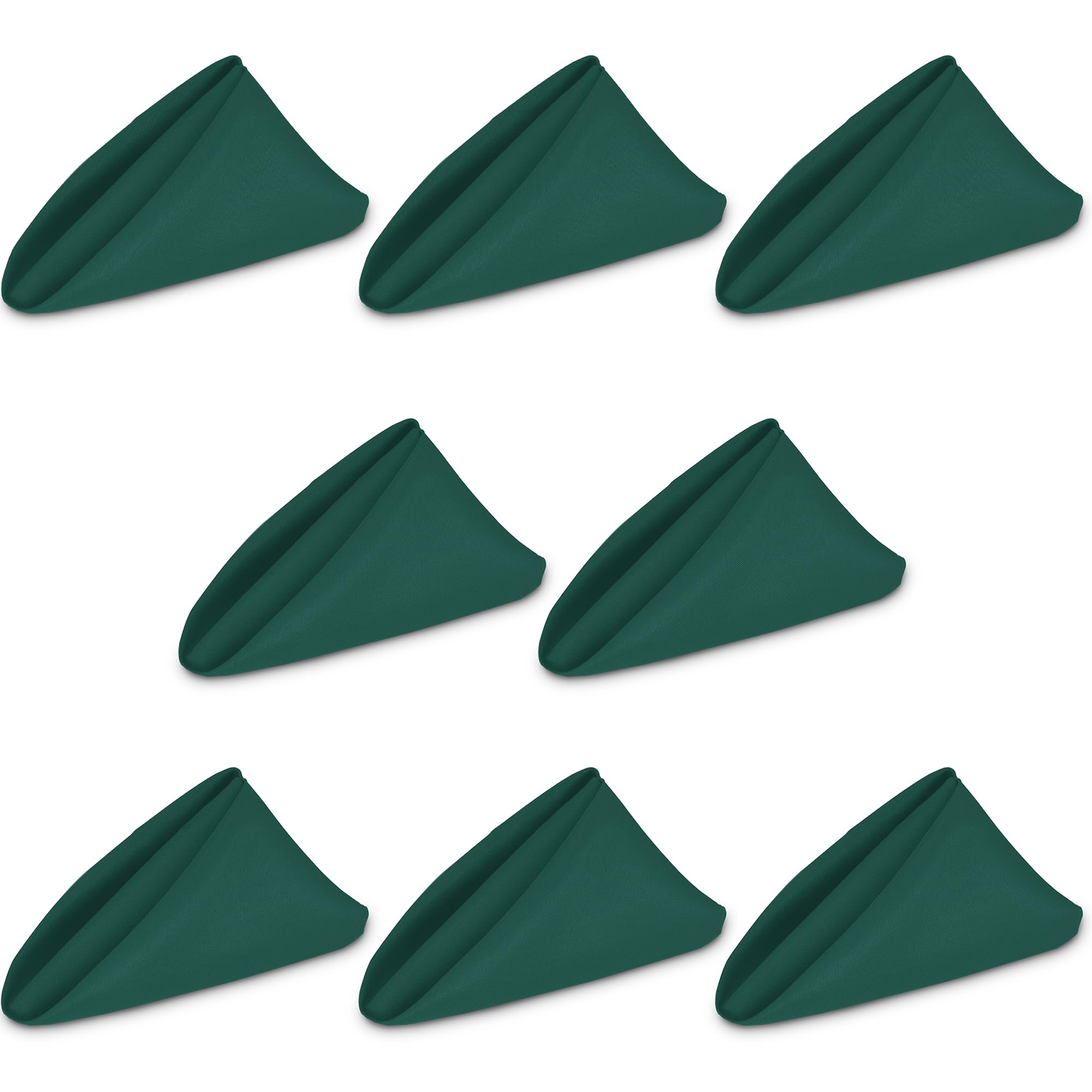 WedDecor 20 x 20 Inch 100% Polyester Cloth Napkins Hunter Green, 8pcs