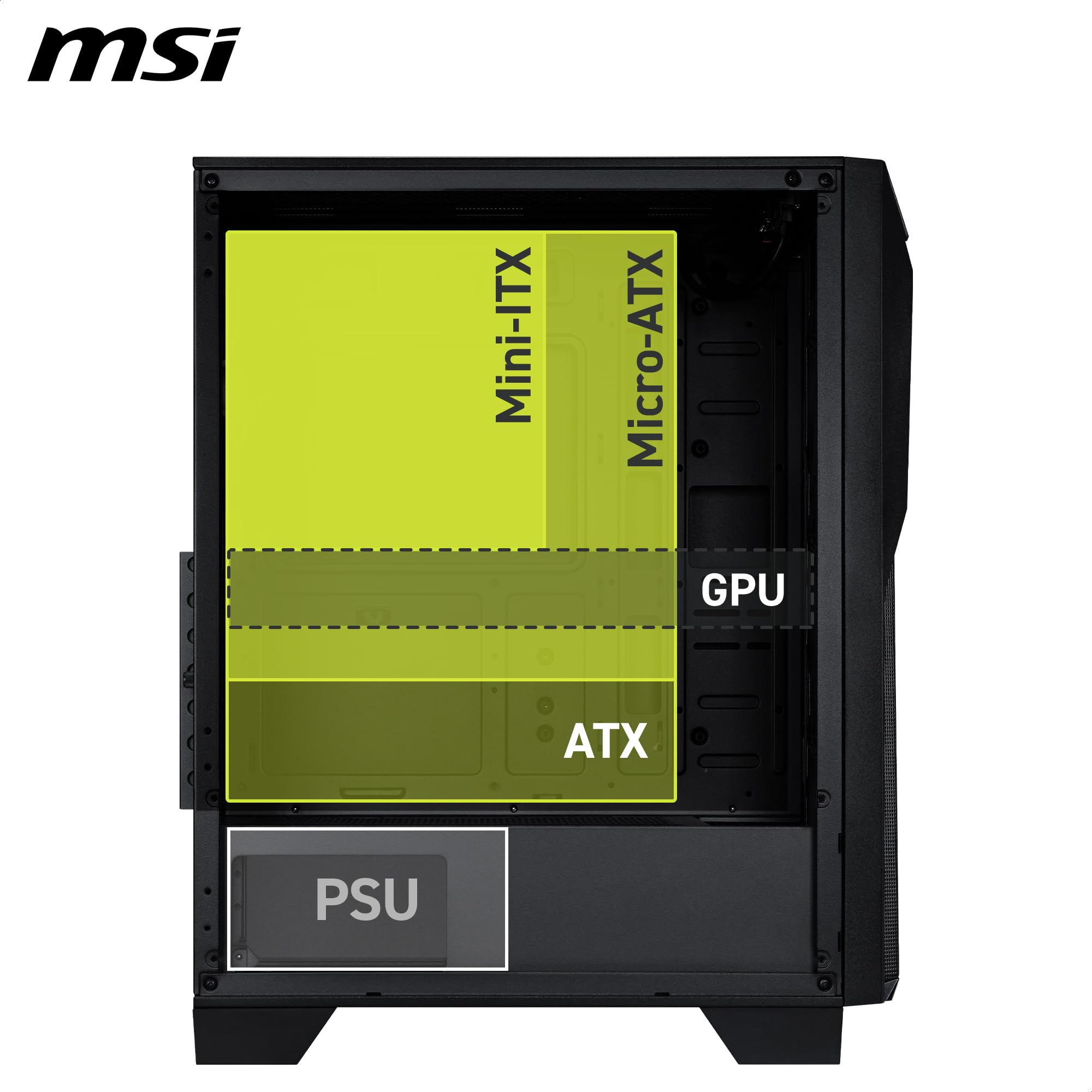 MSI MAG FORGE 130A AIRFLOW PCケース ATX ミドルタワー 黒 RGBファン4基