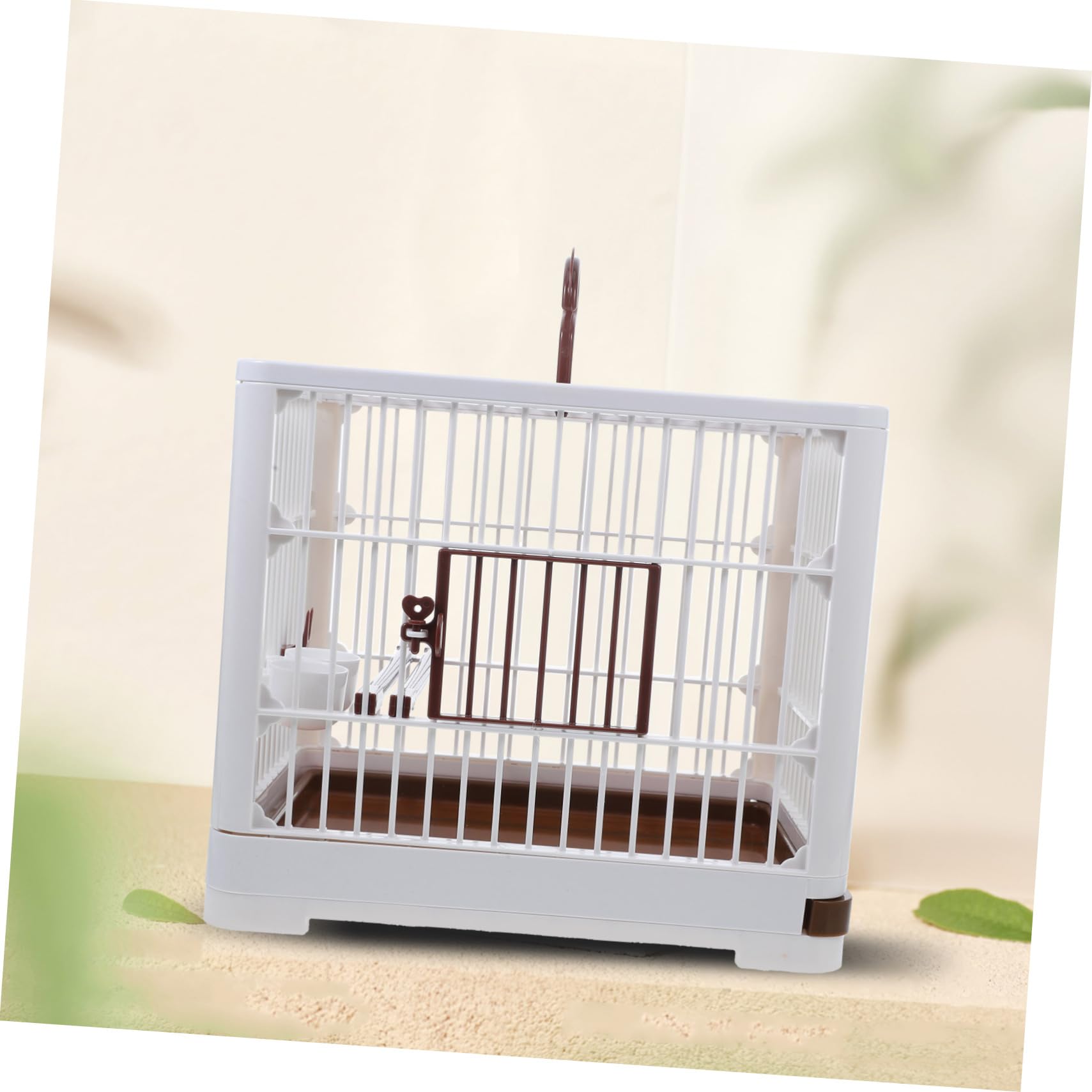 Vogeltransportkäfig Faltbar mit Griff aus Abs in Kaffeefarbe