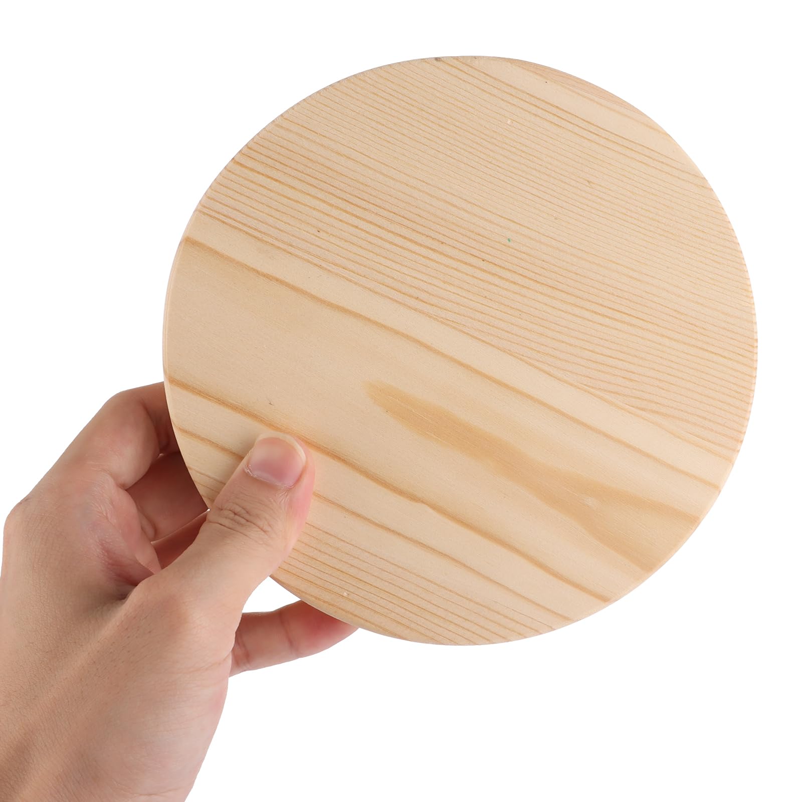 Dischi Di Legno Naturali - 6 Pezzi Da 20 Cm Diametro - Per Decorazioni Fai Da Te, Matrimoni, Natale, Pittura - Foto 5