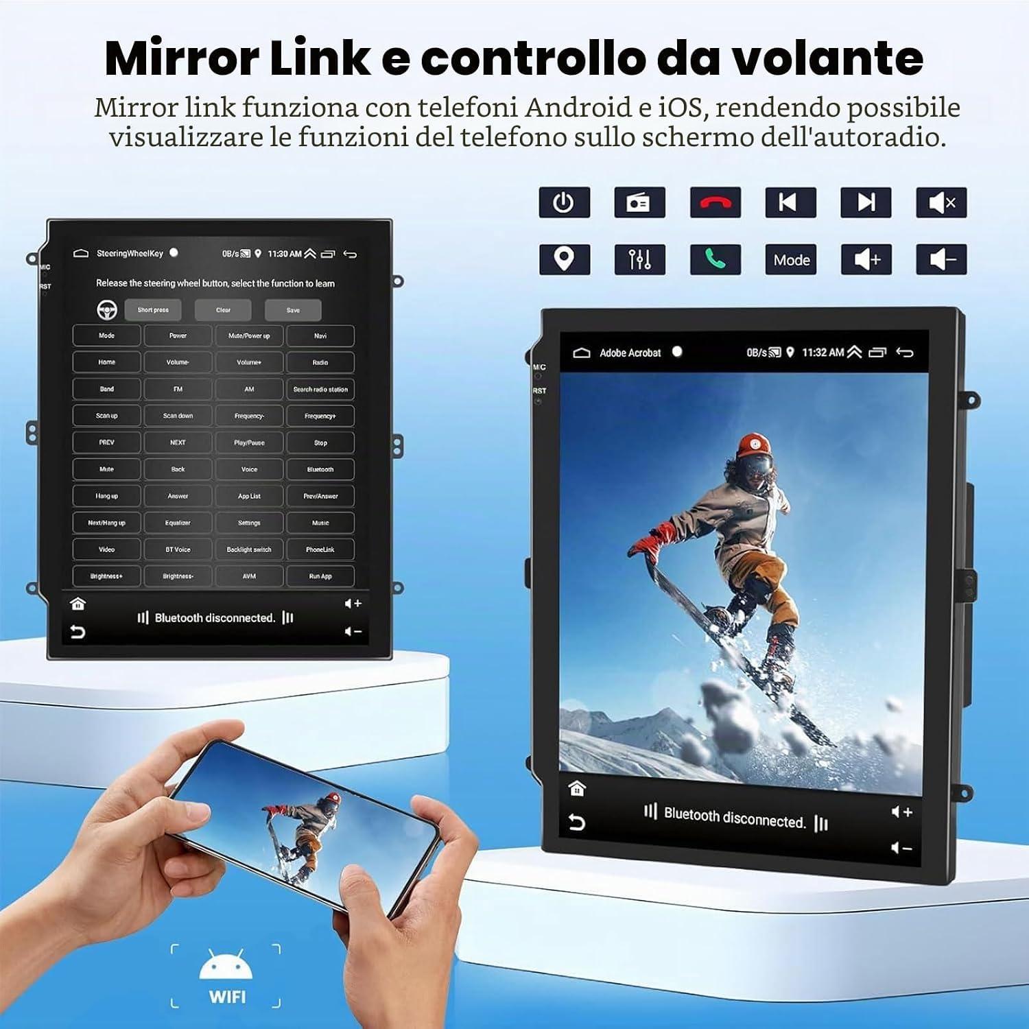 Dla Hyundai Tucson 2010-2015 Android Car Stereo Z Bezprzewodowym Carplay Android Auto Mirror Link 9,7-calowym Ekranem Dotykowym Radiem Z GPS/WiFi Bluetooth I FM RDS Kamerą Cofania I Mikrof(Color:M400)