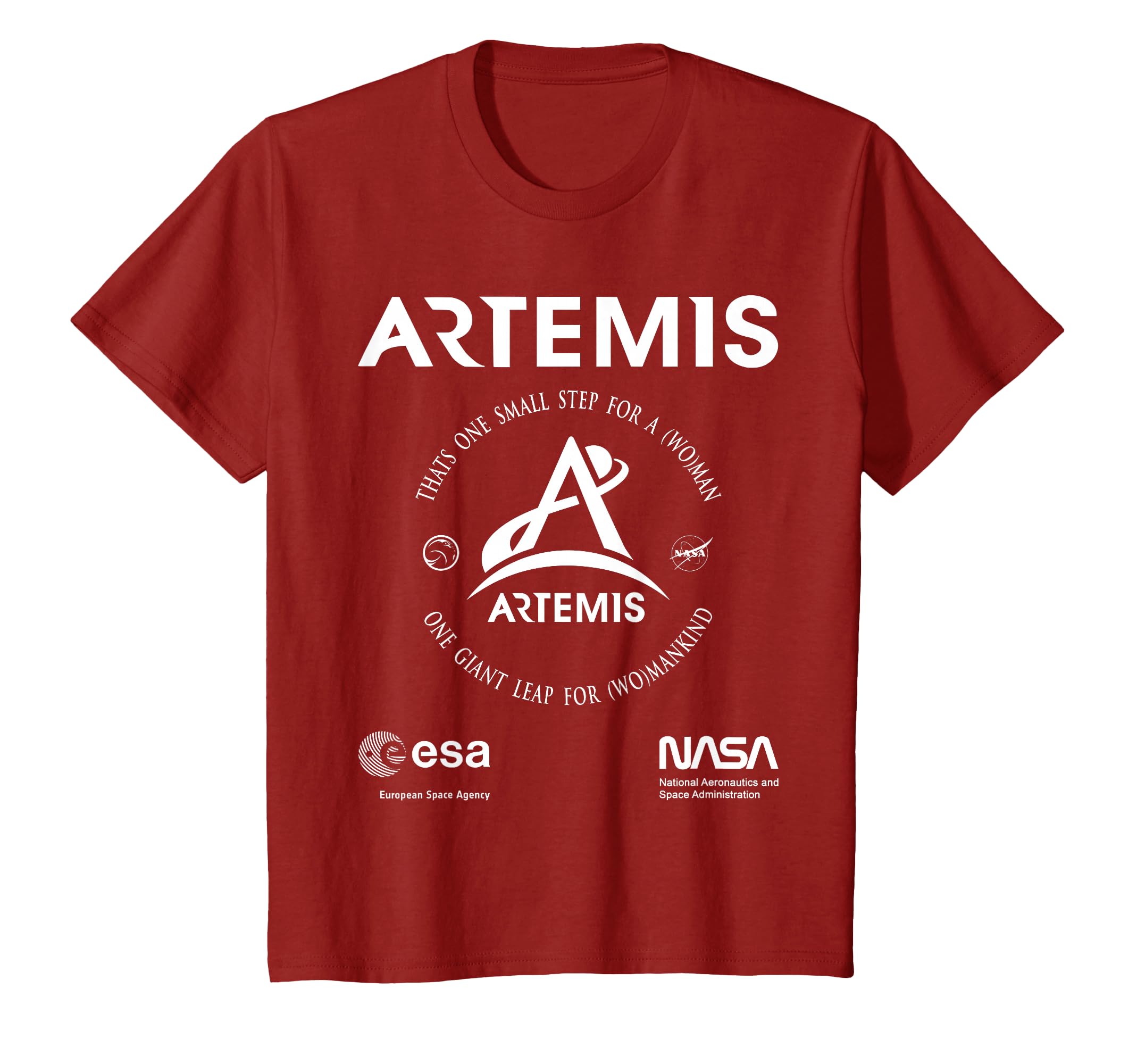 Amazon | NASA ESA アルテミス計画の有名な文章ロゴ Tシャツ | Tシャツ 