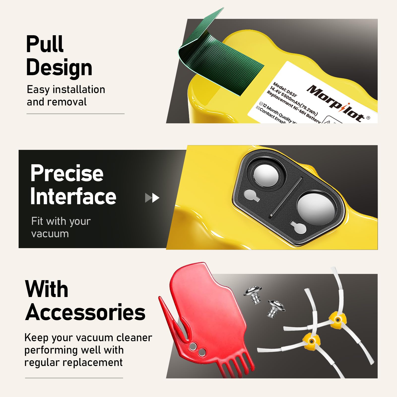 Batería de Repuesto 5500mAh Ni-MH para iRobot Roomba 500-800 Series con Cepillos