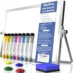 Nicpro Dry Erase Whiteboard, 12 x 16 inch Double Sided Large Magnetic Desktop White Board with Stand, 8 Pens, 1 Eraser, 4 Magnets, Portable White Board Easel for Kids Memo to Do List Students School