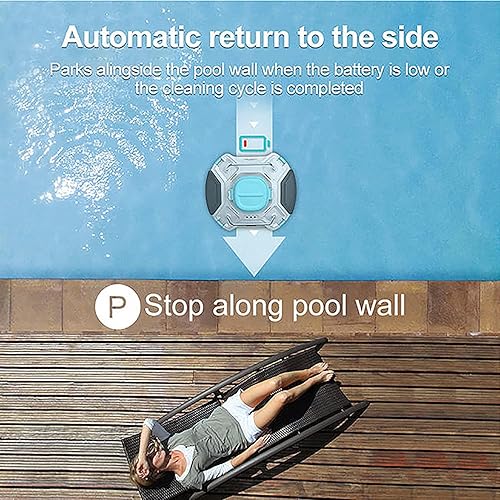 Miniatura 4 de ADASTE Cordless Robotic Pool Cleaner, Automatic Pool Vacuum with Working Time, Rechargeable Battery for Above/In-Ground Swimming