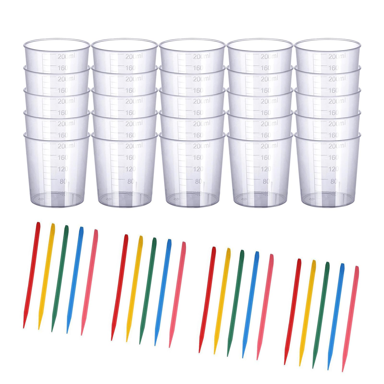 Jazuaiao Sturdy Resin Measuring Cups Easy Multipurpose for Projects Resin Mixing Cups