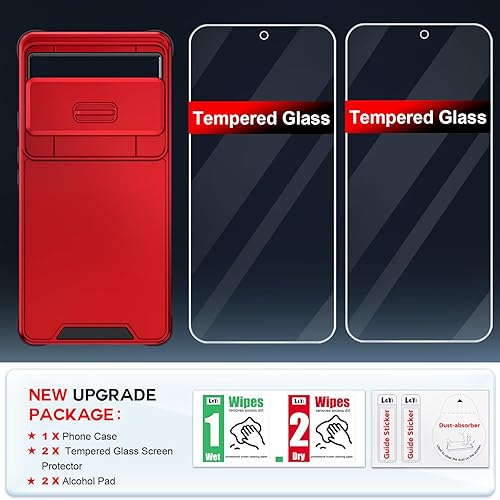 Miniatura 7 de LeYi Funda para Google Pixel 6A (2022) Funda para teléfono Pixel 6A con cubierta deslizante para cámara y 2 protectores de pantalla de vidrio