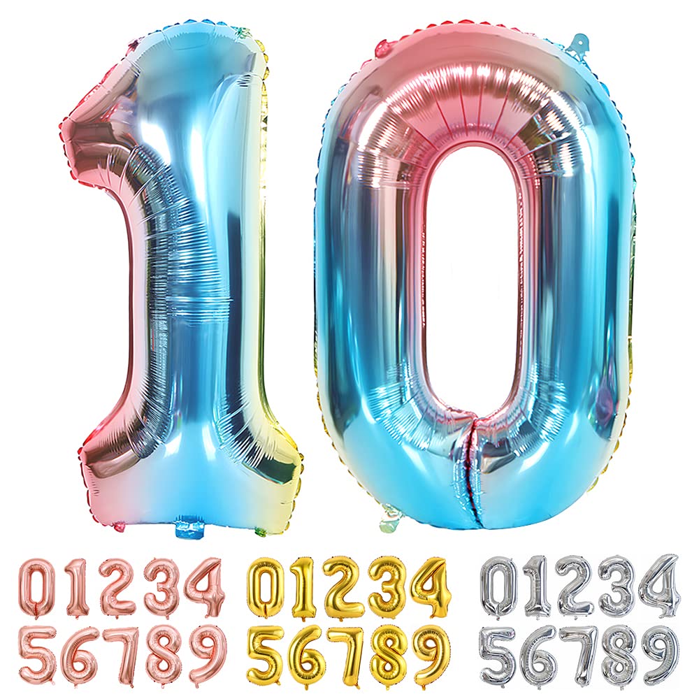 Foil Globo Número 5 Azul 40" (101cm), Inflable Helio o aire, Gigante Numeros 0-9, 10-19, 20-29, 30-100, Grande Globos Decoración para La Boda Aniversario y Cumpleaños Fiestas — view 499