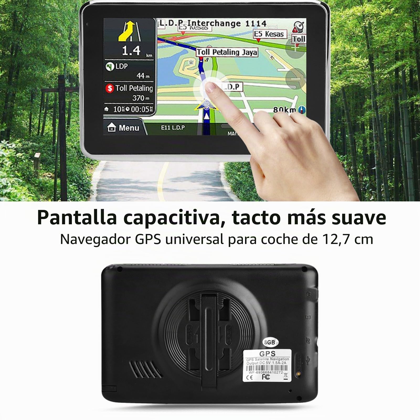 Astibym Navegación GPS, Navegador GPS con Pantalla Táctil Dual DDR256M 8G MP3 FM Mapa Europa Mapa 508 Universal para Coche Camión