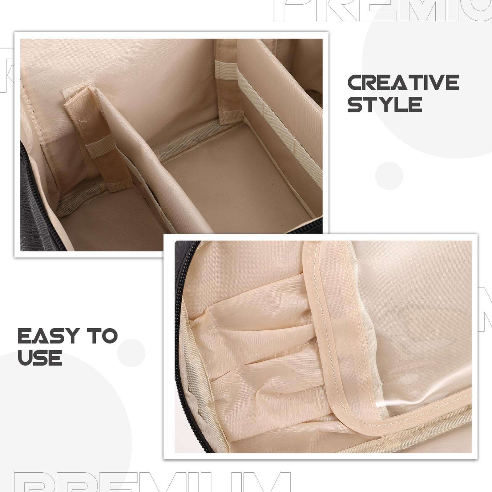 Borsa Trucco da Viaggio in PU Grande Capacità con Divisori e Zip Organizer Portatile per Cosmetici e Prodotti da Toilette per Donna Leggera e Resistente per Viaggi e Avventure all
